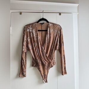 Elegant Floral Wrap Bodysuit